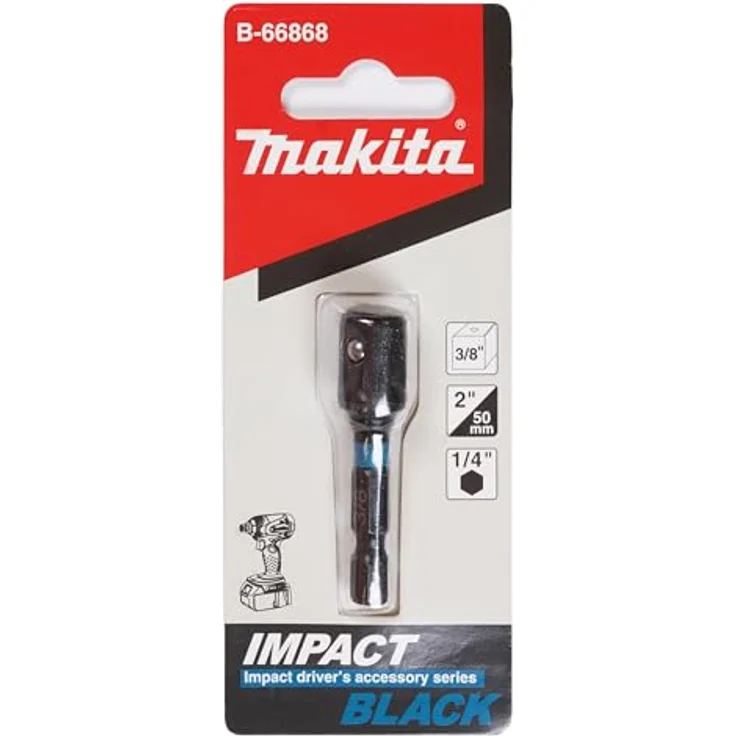 Makita Adapter 3/8' 4KT - 1/4' 6KT, Hochlegierter S2-Spezialstahl für Schlagschrauber – Bild 2
