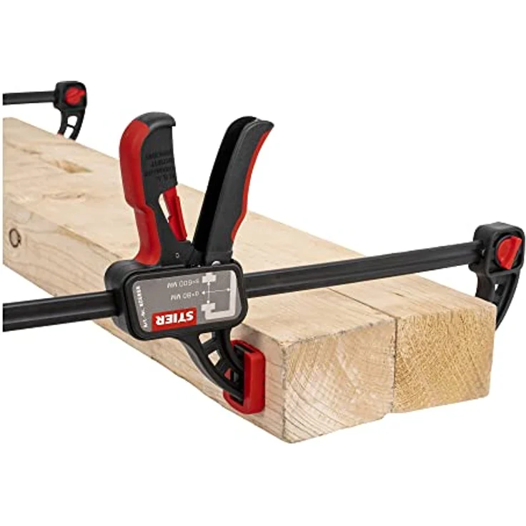 STIER Einhandzwinge, 600 mm Spannweite, 80 mm Ausladung, zum Spannen und Spreizen, ergonomisch geformter Griff – Bild 2