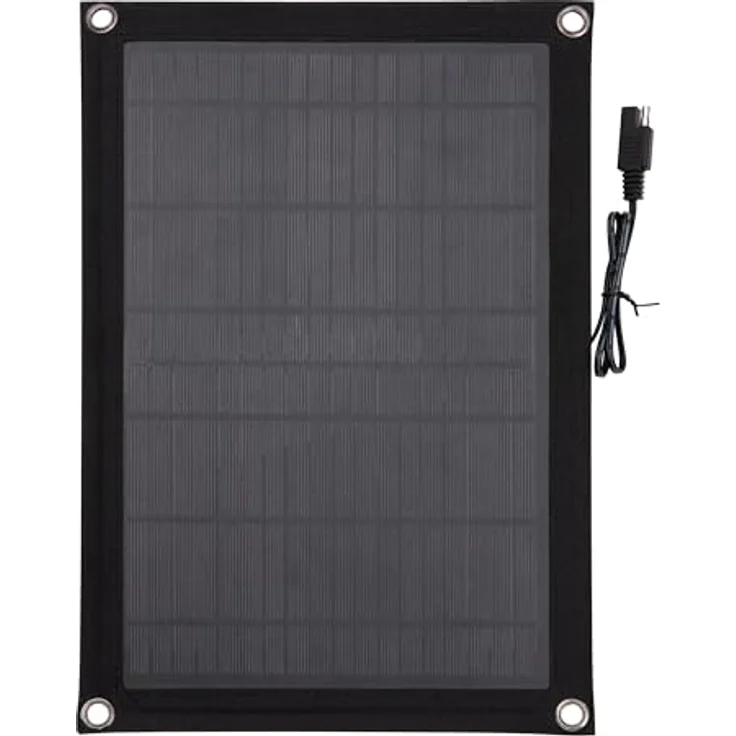 Technaxx 5018 Solarpanel, 10W KFZ-Erhaltungsladegerät mit 17.9 V, für PKWs und Wohnmobile, inklusive Saugnäpfen und Batterieklemmen – Bild 1