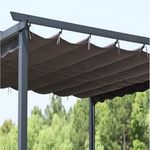 OUTFLEXX Pavillon-Ersatzdach, Grau, UV-Schutz, wasserabweisend, 358x358 cm