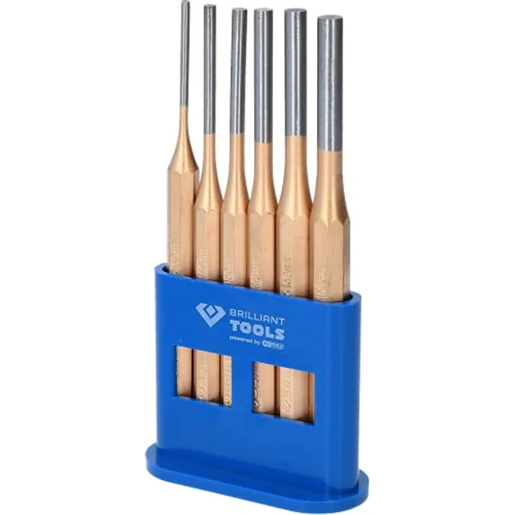 BRILLIANT TOOLS BT085070 Durchtreiber-Satz, 6-tlg. - Hochwertige Meißel für Heimwerker und Handwerker, Made in Germany