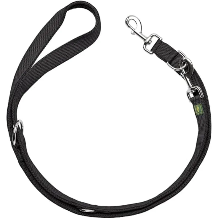 HUNTER Verstellbare Führleine Divo Up, schwarz, Größe 15/200, gepolstert mit Mesh-Material, 3-fache Verstellmöglichkeit, angenehmer Griff