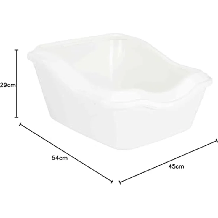 Trixie Katzentoilette Cleany Cat mit Rand 45x21 (29)x54 cm, weiß – Bild 4