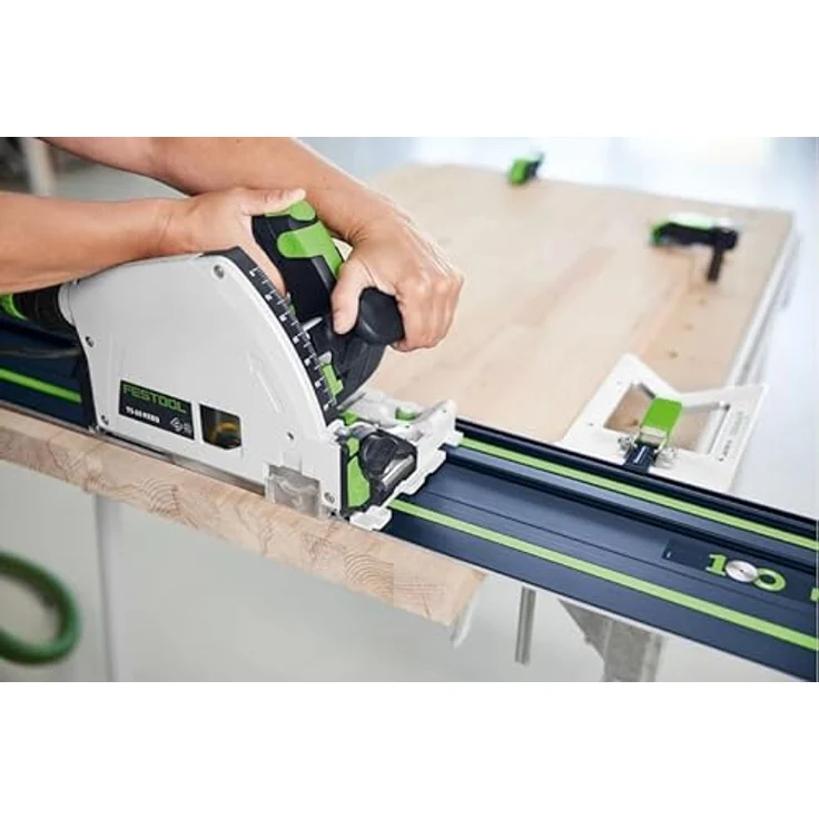 Festool Führungsschiene FS 1400/2 BL, spielfrei mit ausrissfreiem Schnitt und Führungsanschlag für Oberfräsen – Bild 5
