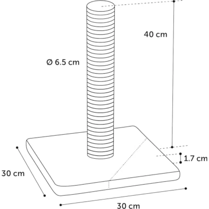 Flamingo KRATZBAUM Glen, grau, 30x30x40 cm, ideal für Katzenpflege und Krallenpflege – Bild 3