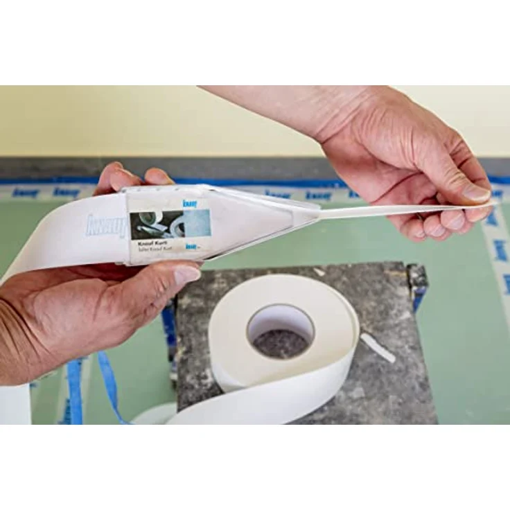 Knauf Reißfester Bewehrungs-Streifen zur Fugen-Verspachtelung von Gipskarton-Platten, 75 Meter, weiße Faserstreifen für Trockenausbau – Bild 2