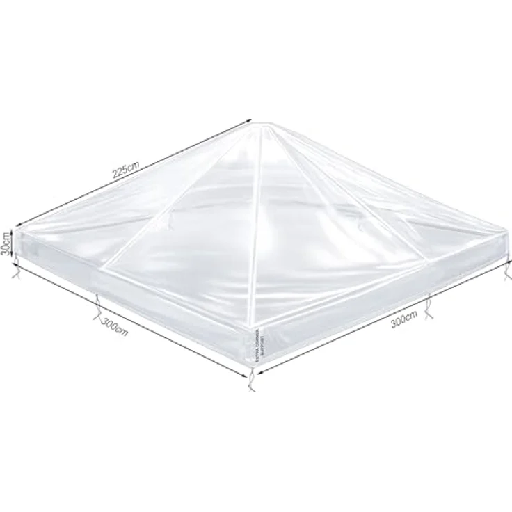 Pavillon Schutzhaube 3x3m für Doppeldach Wasserdicht Transparent – Bild 3