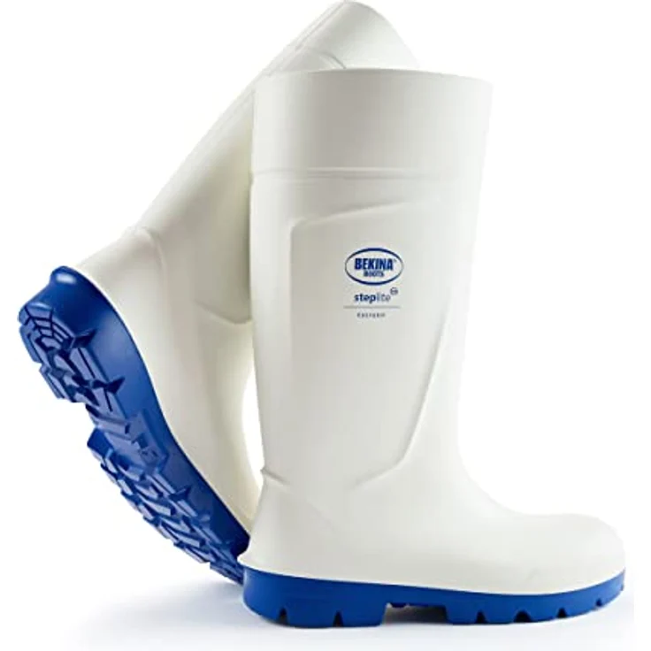 Bekina Steplite Easygrip O4 Arbeitsschuh, Kälteisolierend bis -20°C, Wasserdicht, Weiß/Blau, Größe 47, Paarweise – Bild 1