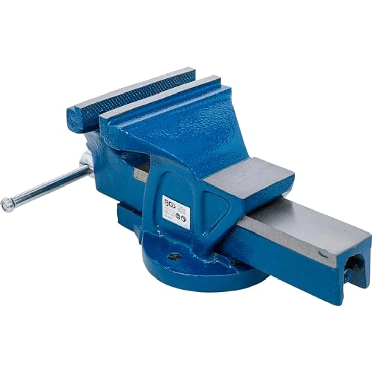 BGS 58270 Parallel-Schraubstock | 150 mm Spannbacken | Werkbankschraubstock, mit Ambossfläche und vorgebohrten Löchern, blau – Bild 2