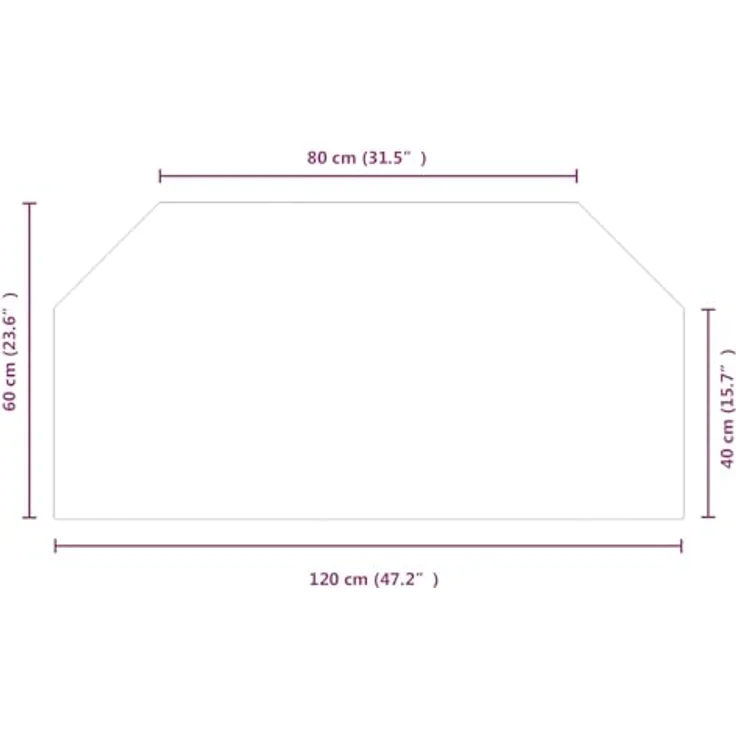 vidaXL Feuerstelle Glasplatte, Transparent 120 x 60 cm, Hitzebeständiges gehärtetes Glas mit polierter Kante – Bild 3