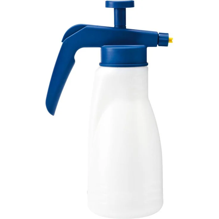 Pressol Pump-Sprühbehälter, Sprühflasche für niedrigviskose Mineralöle, 1,5 l, weiss-transparent, mit ergonomischem Griff und Sicherheitsventil