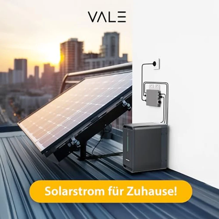 VALE Balkonkraftwerk Set Bifazial, 880-920 Wp mit Marstek Mikro-Wechselrichter, Full Black, Plug&Play, WiFi, App-Steuerung – Bild 2