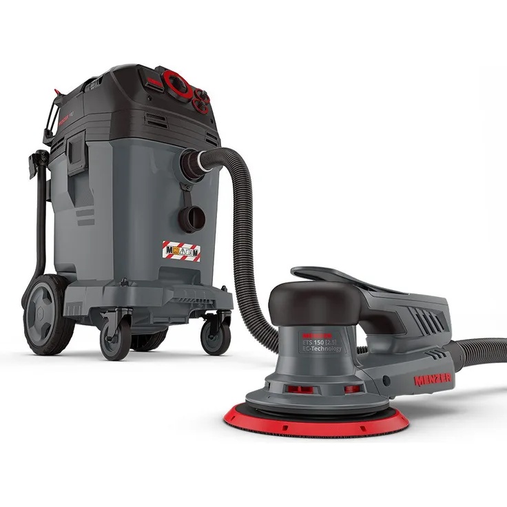 MENZER Exzenterschleifer ETS 150 2.5 + VCM 550 PRO, max. 10000 U/min, Nass-Trocken-Sauger, blau