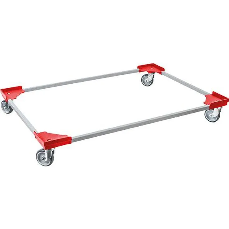 NoName Transportwagen, Transportroller rot mit robustem Kunststoffrahmen und thermoplastischer Gummibereifung, 810 x 1210 mm