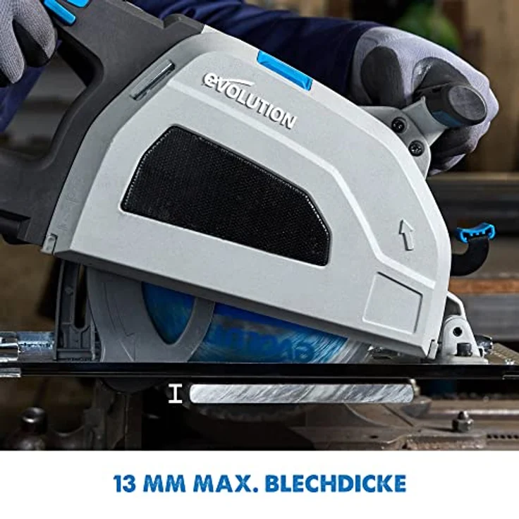 Evolution S210CCS 210mm Kreissäge aus Stahl - sofort bearbeitbar, ohne Hitze, Grat und Funken - inkl. Klinge aus Baustahl – Bild 4