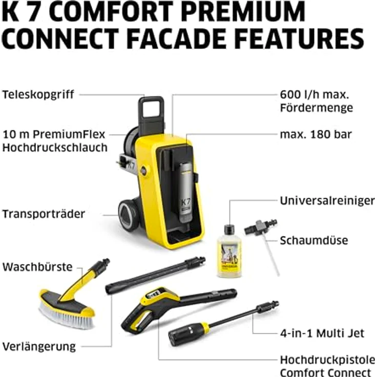 Kärcher Hochdruckreiniger K 7 Comfort Premium Connect Facade, mit 4-in-1-Multi Jet-Strahlrohr, Bluetooth-Funktion und Facade Kit – Bild 11