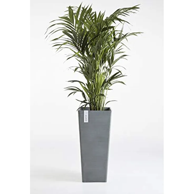 Ashortwalk ECOPOTS Rotterdam Hoher Pflanztopf aus recyceltem Kunststoff (Länge 32cm x Breite 32cm x Höhe 70cm) (grau)