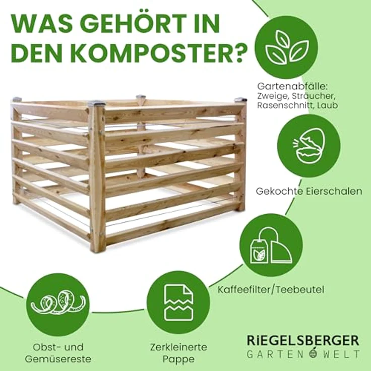 Gartenwelt Riegelsberger Moderner Komposter Single aus Lärchenholz 100x100 cm, Höhe 80 cm, Stecksystem, resistent gegen holzzerstörende Pilze oder Insektenfraß, naturbelassen in rötlich/gelbem Erscheinungsbild – Bild 5