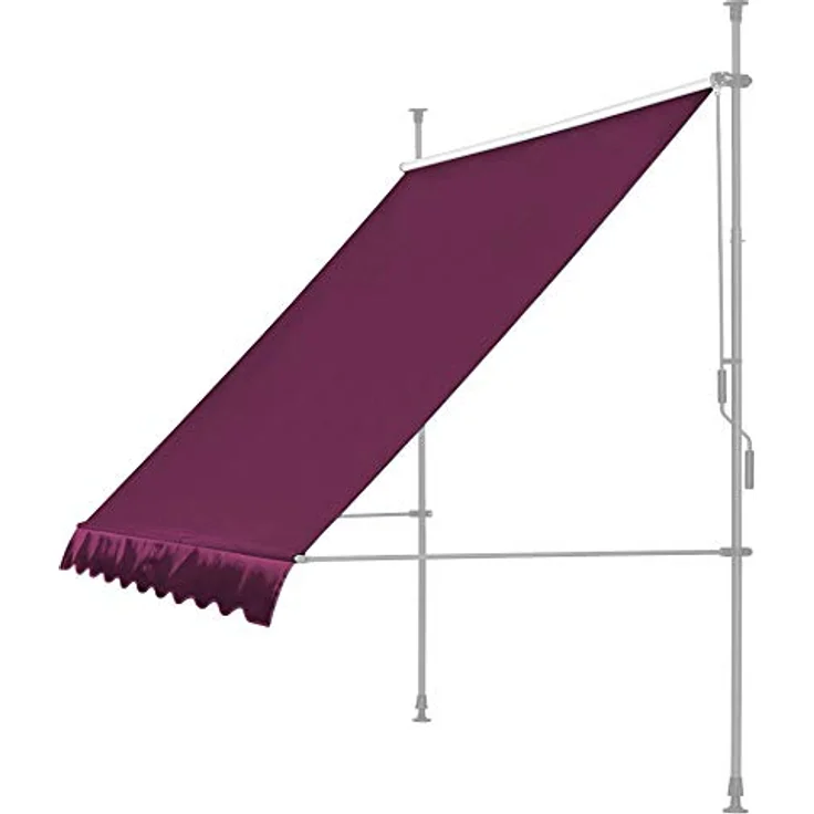 QUICK STAR Ersatzdach für Klemmmarkise, 200x130cm, Bordeaux, 100% Polyesterstoff, einfache Montage – Bild 3