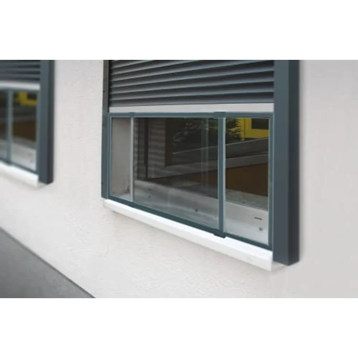 SCHELLENBERG Insektenschutz-Fensterrahmen Schiebefenster, Fiberglasgewebe, ohne bohren, individuell anpassbar, anthrazit – Bild 4