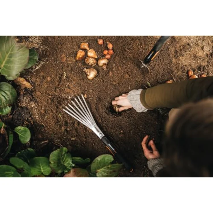 Fiskars Hand-Fächerbesen mit 7 Zinken, Länge: 44,3 cm, Breite: 12,5 cm, Schwarz-Orange, Rostfreier Stahl-Kunststoff, Xact, 1027044 – Bild 5