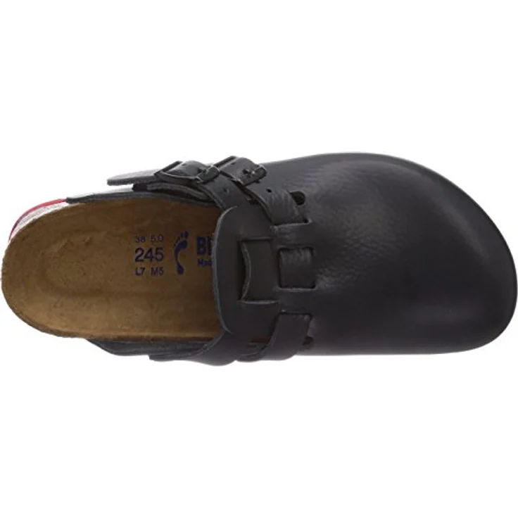 Birkenstock Clog Kay Superlauf, WB, Naturleder, schwarz/rot, schmal, Größe 40 582636-40 (Damen-Clog Sandale Sandalette Pantoffel Pantolette Latsche Halbschuh Ristriemen Clogs Clogen Schluffen) – Bild 5