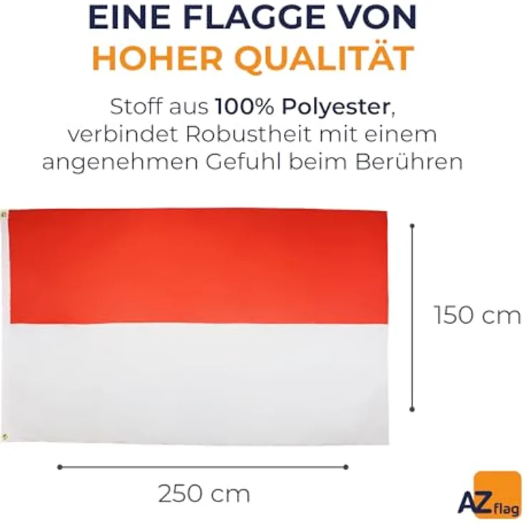AZ FLAG Indonesische Flagge, 250x150 cm, 100% Polyester mit Messing-Ösen, verstärkte Ecken, für Innen & Außen – Bild 2