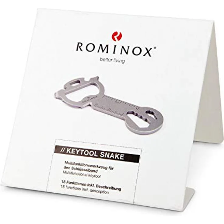 ROMINOX Key Tool Snake, Edelstahl Multitool mit 18 Funktionen, Schlüsselanhänger und Einkaufswagenlöser – Bild 4