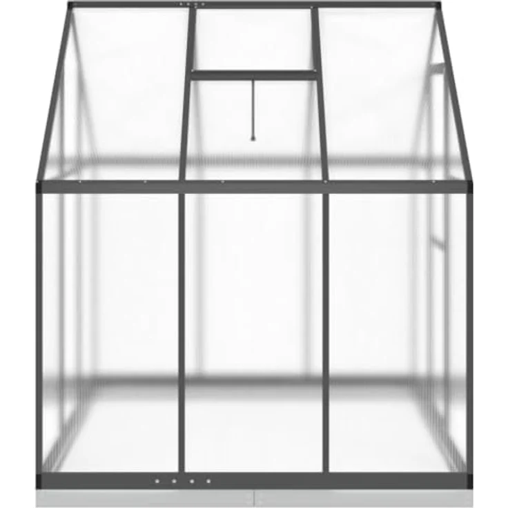 vidaXL Gewächshaus mit Fundamentrahmen Anthrazit 169x169x202 cm Alu, wetterbeständiger Rahmen, UV-beständige Platten, durchdachtes Design – Bild 4