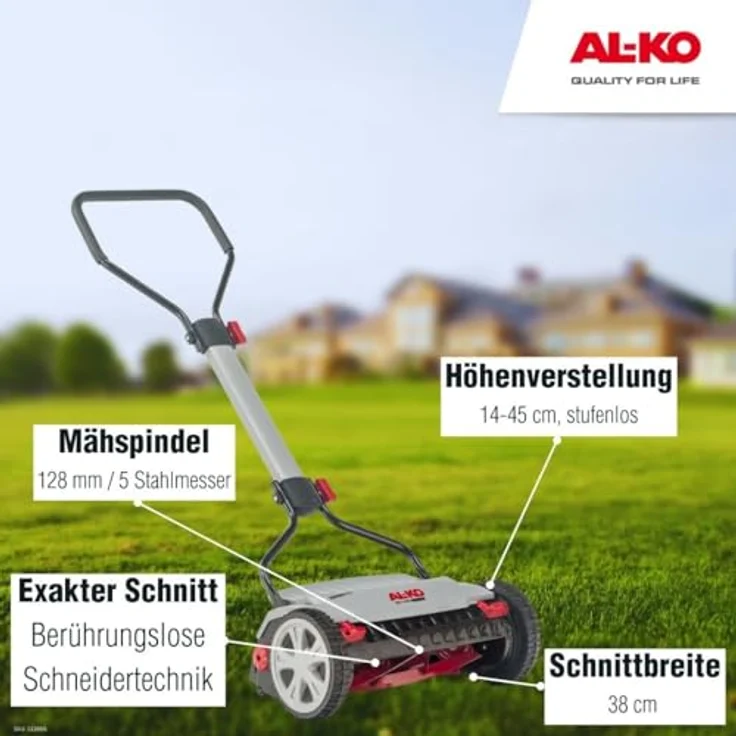 AL-KO Spindelmäher Razor Cut 38.1 HM Premium Schnittbreite 38 cm nur 8.9 kg schwer extrem wendige Ba – Bild 2