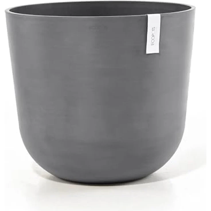 Ecopots Decolines 55 cm Ø graue Kunststoff-Blumentöpfe | Wetterfest für Balkon und Terrasse | Recyceltes Material für langlebigen Gebrauch – Bild 2