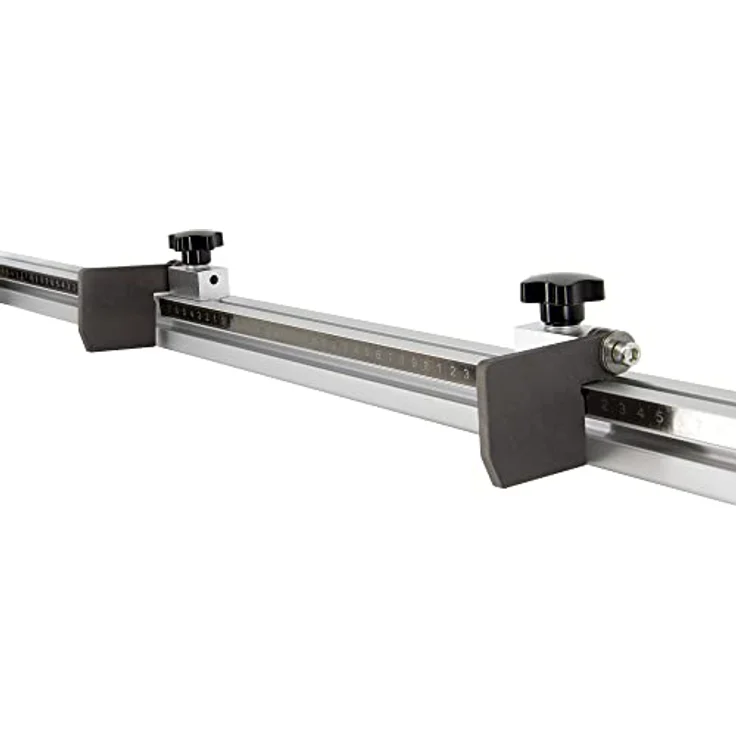 SCHMIDT systemprofile Längenanschlag B 2m Aluminium-Profil Säge-Anschlag 1m-1m Mitte Maßband 2x Ablängklappe – Bild 1