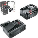 Bosch Akku und Schnellladegerät Starter Set 18V, POWER FOR ALL 18V Alliance, 4,0Ah Li-Ionen-Akku, Schnellladefunktion, Karton
