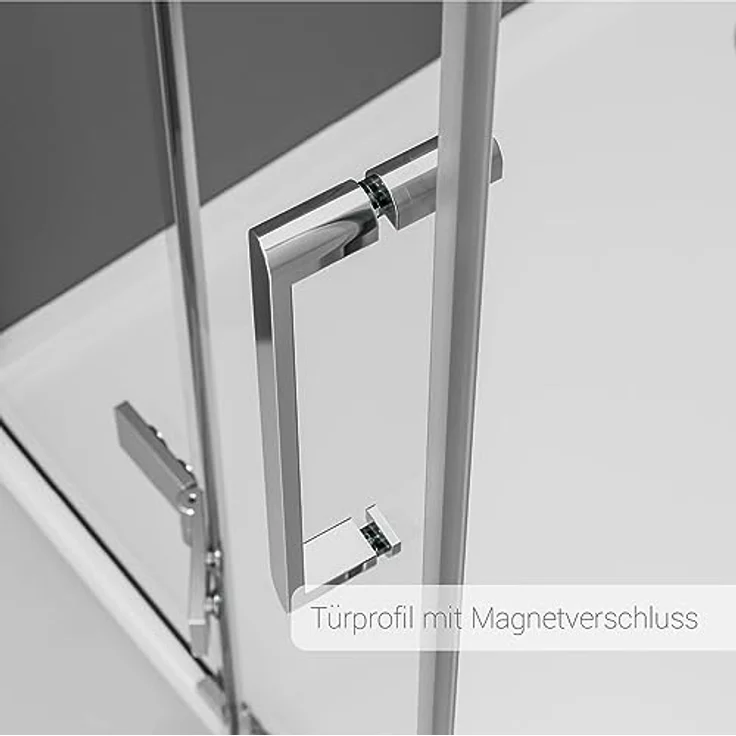 NEXTREND Duschkabine EX406A, Viertelkreis mit Drehtür aus 6 mm Nano ESG-Sicherheitsglas, wählbare Größe 80x80cm oder 90x90cm – Bild 6
