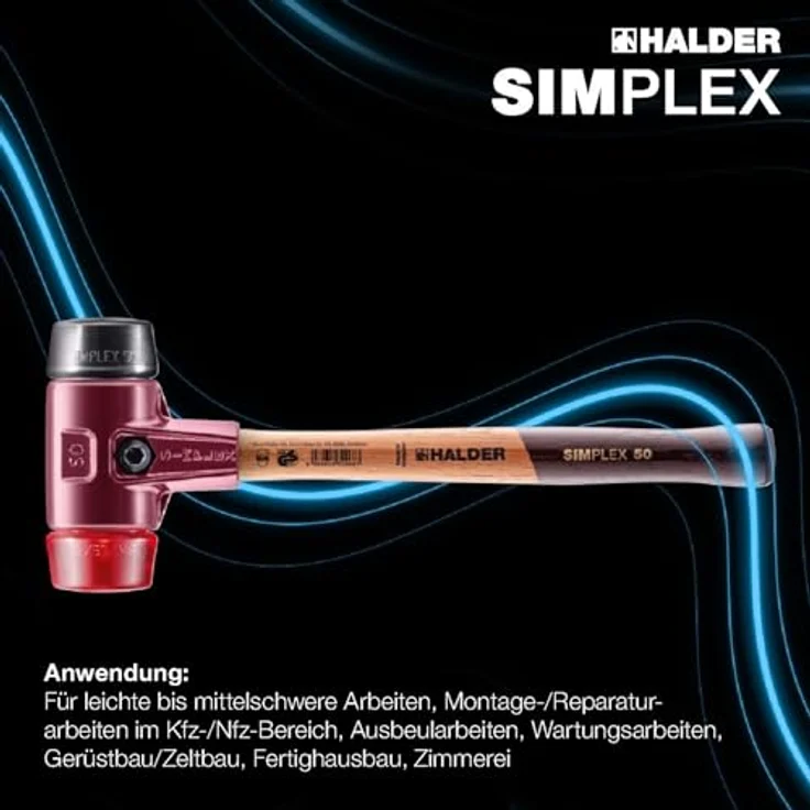 Halder Schonhammer SIMPLEX Gummi/Plastik Durchmesser:40mm – Bild 6