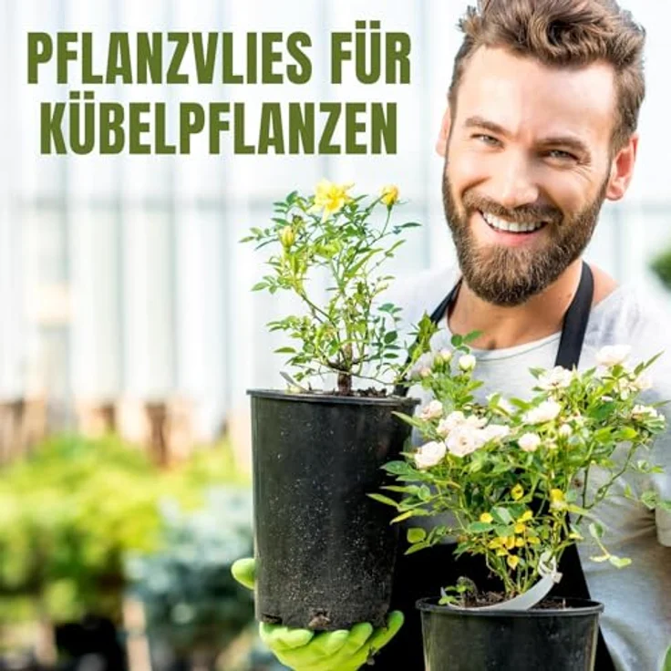 KRONLY Drainagevlies für Blumentöpfe, 2m x 1m, 50g/m² Unkrautvlies mit 2 Drainagegittern, atmungsaktiv und frostsicher – Bild 3