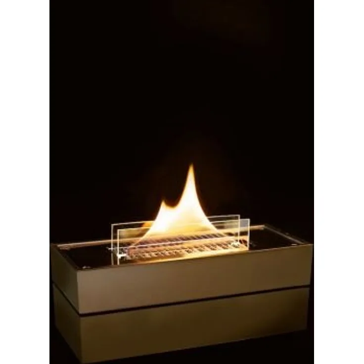 Tenderflame TE180, Kaminofeneinsatz aus Edelstahl, 1.100 ml Tank, ca. 3 Stunden Brenndauer, Geruchslos, Schwarz