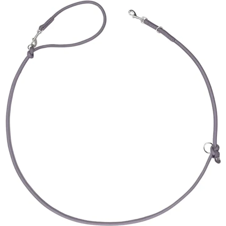 HUNTER Verstellbare Führleine Soho Round Mini Flieder-grau, Premiumleder, Made in Germany – Bild 1