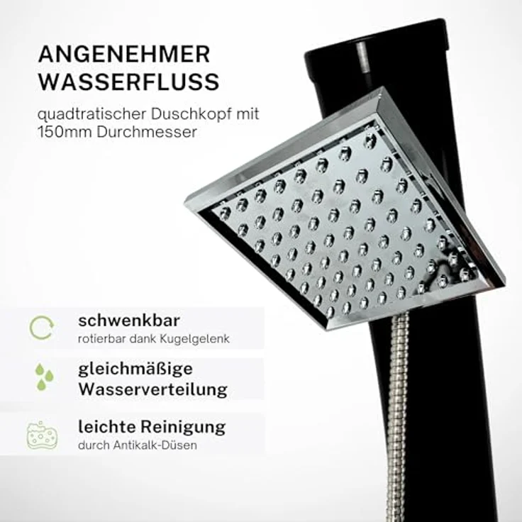 Green Yard Solardusche 20L, Gartendusche mit Handbrause, Komplett-Set mit Duschkopf, Wasserhahn und Zubehör – Bild 4