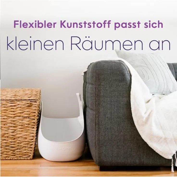 Litter Genie LitterBox White, elegante Katzentoilette mit hohen Wänden, einfache Entleerung und Schaufel, weiß – Bild 4