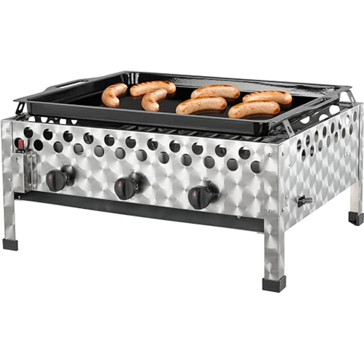 tepro Gasgrill Wurstbräter, Tischgrill mit 3 leistungsstarken Edelstahl-Brennern à 4 kW, Grillfläche 56,5 x 46,5 cm, kompakt für Garten, Balkon und Terrasse – Bild 5