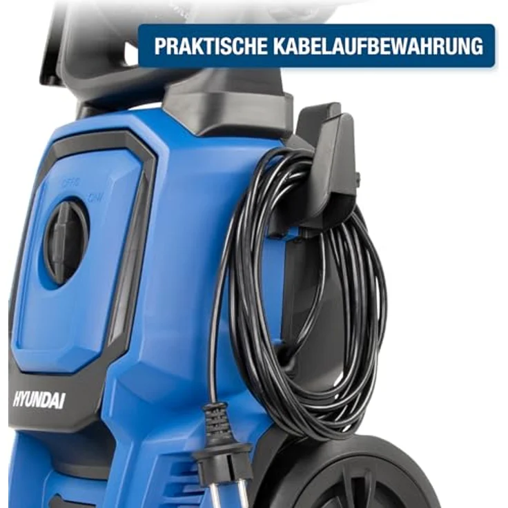 HYUNDAI Elektro-Hochdruckreiniger HPW1800CE, 1800W, 140bar, 420 l/h, mit Schlauchtrommel, blau – Bild 10