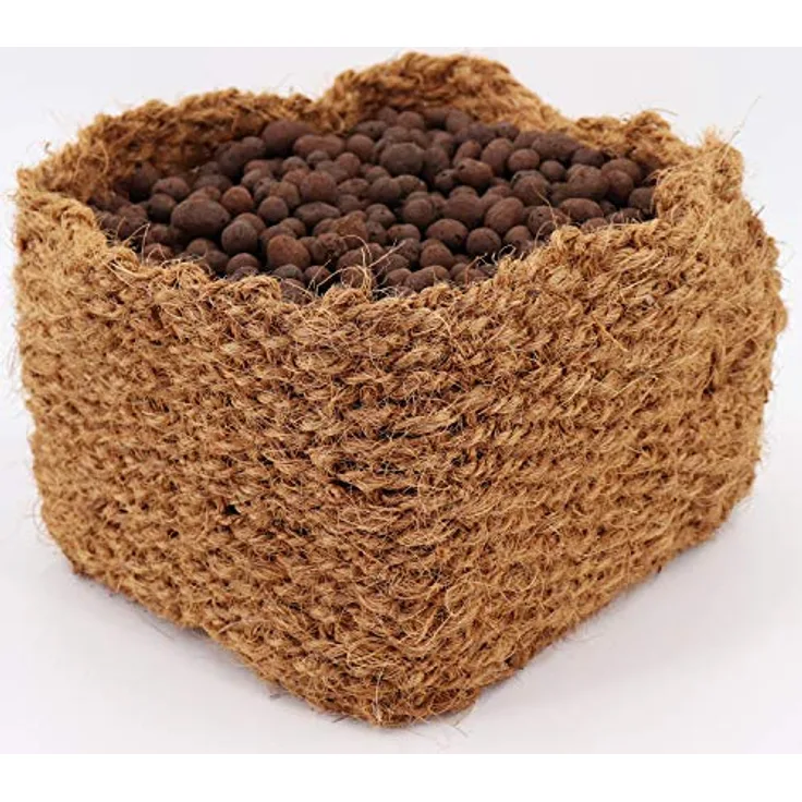Aquagart 8X Kokos Pflanzkorb, 20cm x 20cm x 15cm, natürlicher Teichkorb aus 100% Kokosfaser für Wasserpflanzen, geeignet für Ufer und Böschung, ohne Kunststoff