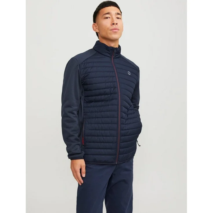 Jack & Jones Steppjacke JJEMULTI QUILTED COLLAR NOOS, leichte Webstoff Steppjacke, windabweisend, Marineblau