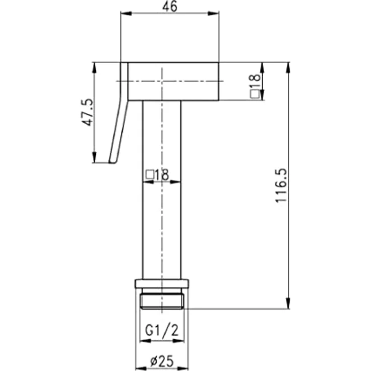 Aloni Bidet Handbrause eckig – Bild 2