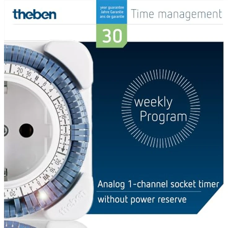 Theben 0270930 theben-timer 27 mit Wochenprogramm - analoge Zeitschaltuhr für den Innenbereich, Steckdosen-Schaltuhr, Zeitprogrammstecker – Bild 2