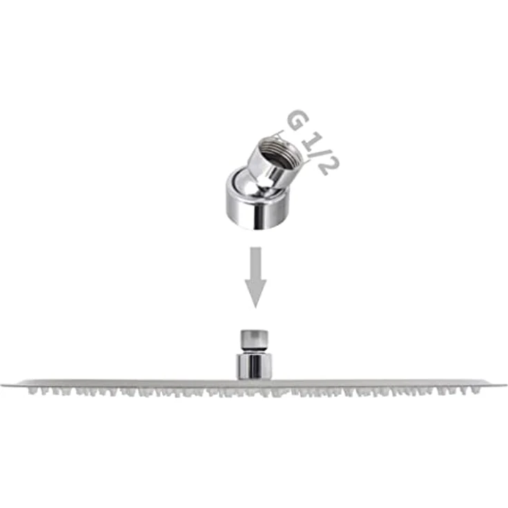 vidaXL Kopfbrause Edelstahl 40cm Regendusche Regenbrause Brausekopf Duschkopf – Bild 2