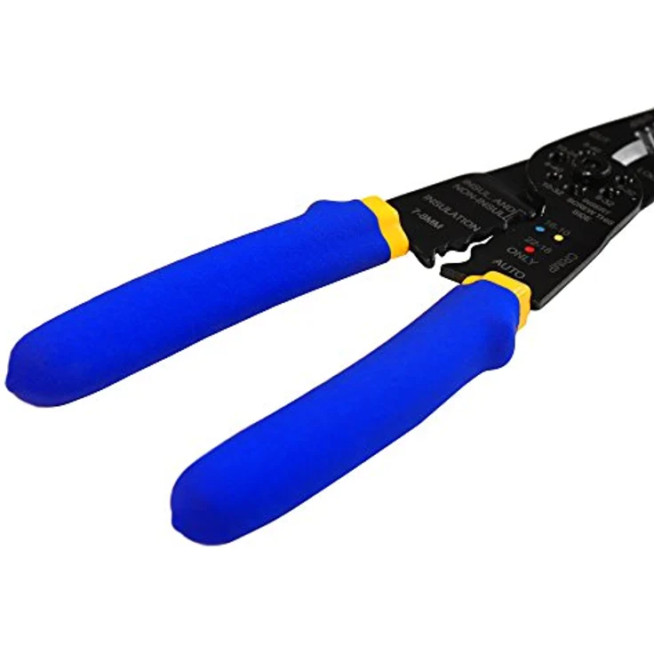 S&R Multi-Tool Kabel-Abisolierer, Cutter, Crimper 210 mm mit Ergo-Griff, Crimpzange Abisolierwerkzeug, Entmanteler, Kabelwerkzeug für 10-22AWG – Bild 5