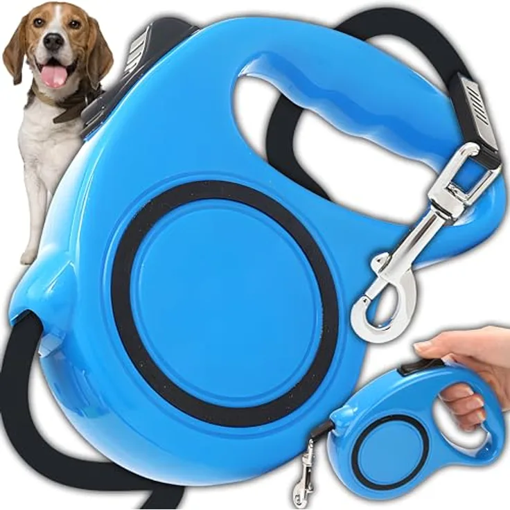 Retoo Rollleine Hundeleine 3m für kleine & große Hunde, Flexibles Band für Rechts Spaziergänge, Dog Leash, Bequemen Griff, Gurt-Leine, Robuste Ausziehleine fürs Gassigehen Roll-Leine Hochwertige Leine