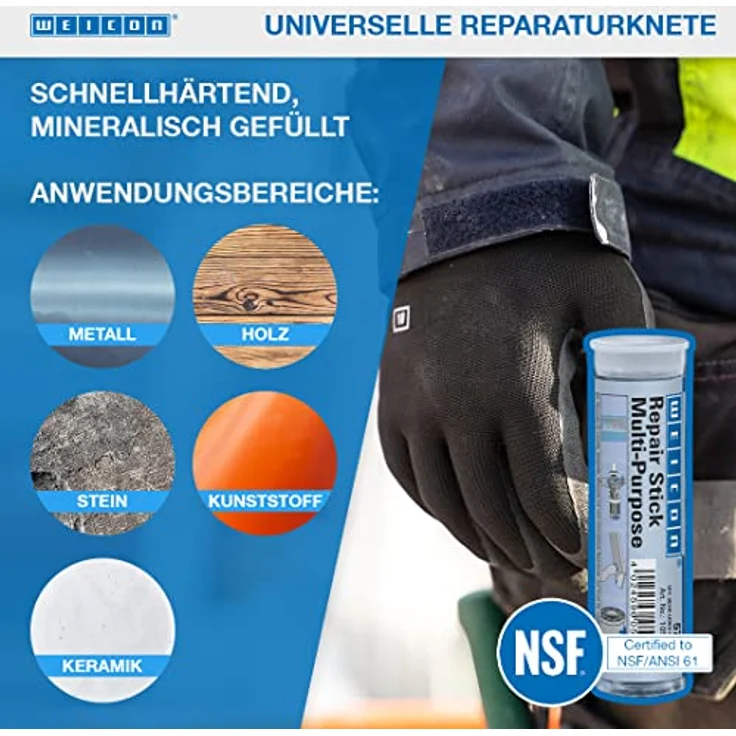 WEICON Repair Stick Multi, 115 g Allround-Kleber für elastische Reparaturen auf Metall, Holz, Kunststoff und mehr – Bild 2